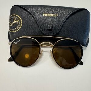 Ray-Ban Brown Lens Gold Frame Sunglasses (Polarized)